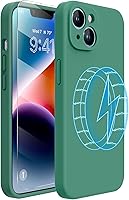 Vista 1 de Miracase - Funda magnética diseñada para iPhone 14, de silicona líquida a prueba de golpes, con protector de pantalla, protege mejor la cámara, 6.1