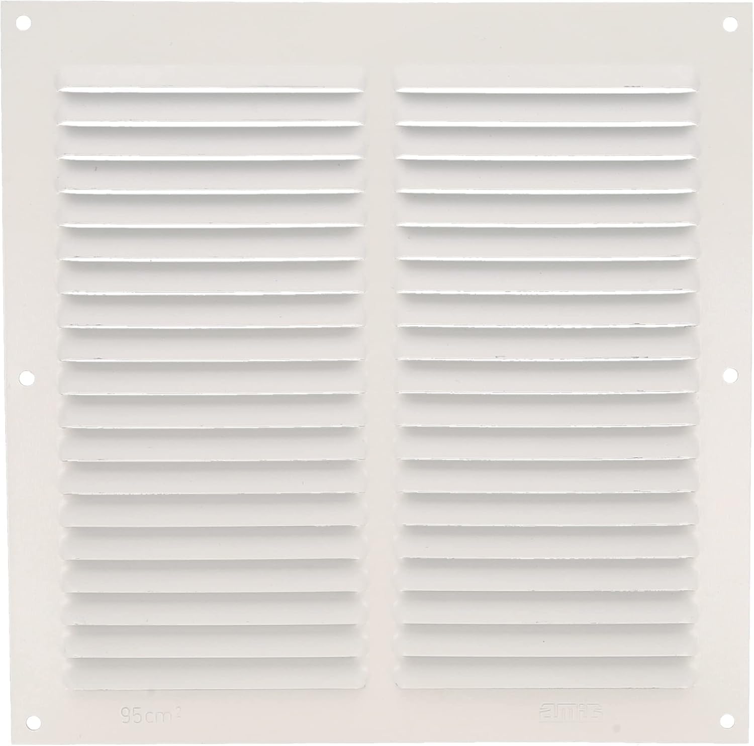 Amig - Square Aluminium Air Vent Grille, White, 200 x 200 mm