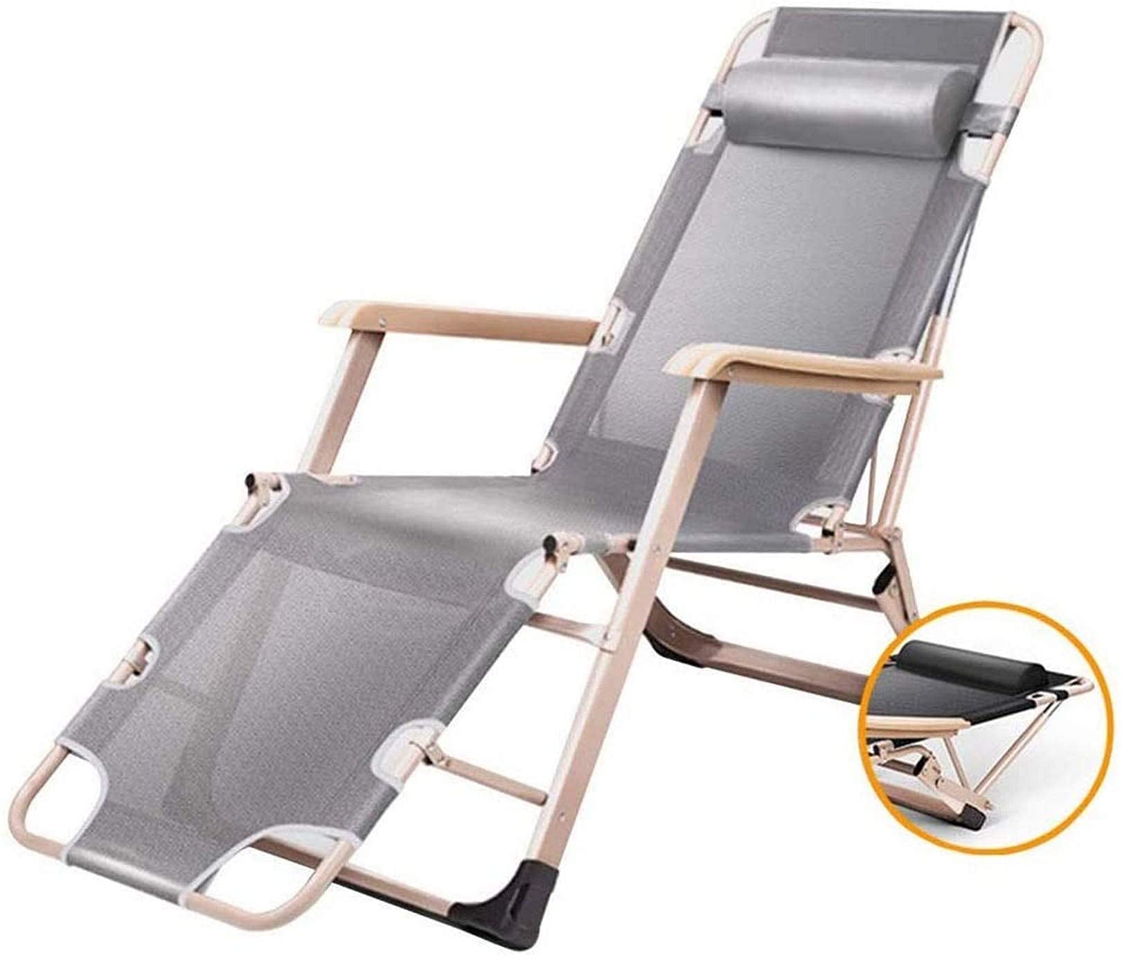 Chaise zero gravity pliable en métal de patio avec son coussin de confort