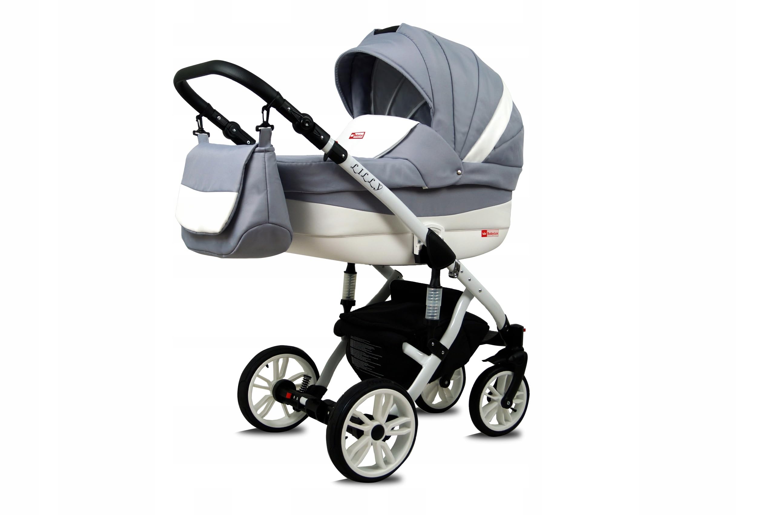BabyLux® Carrito de Bebé Sistema de Viaje Set 3 en 1 - Lilly - incl. Capazo, Silla de Paseo, Silla Coche - Cochecito - con Bolso cambiador, Cubierta para la lluvia, Mosquitera etc.