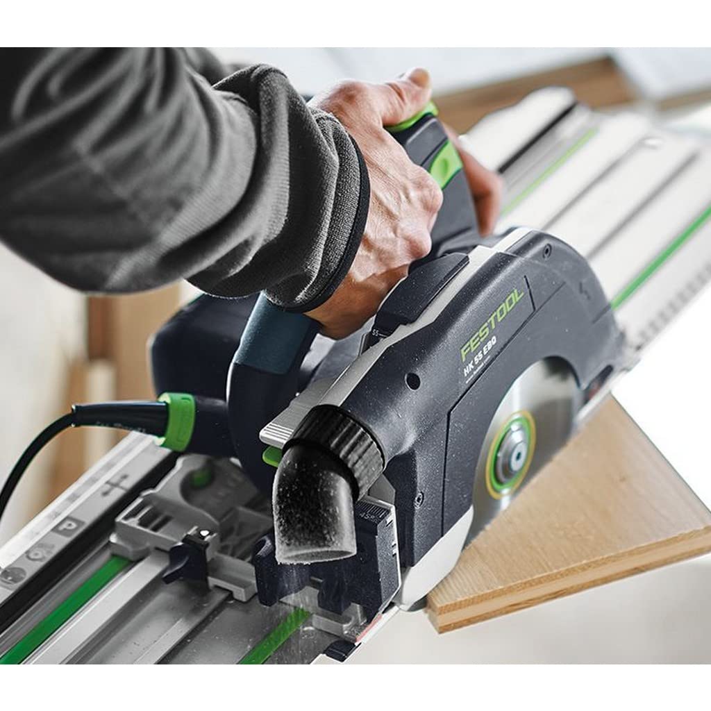 Festool Scie Circulaire HK 55 EBQ-Plus avec Rail FSK 420 | Scie circulaire portative professionnelle - inclinaison 0-50°, aspiration 27/36 mm, livrée avec Systainer
