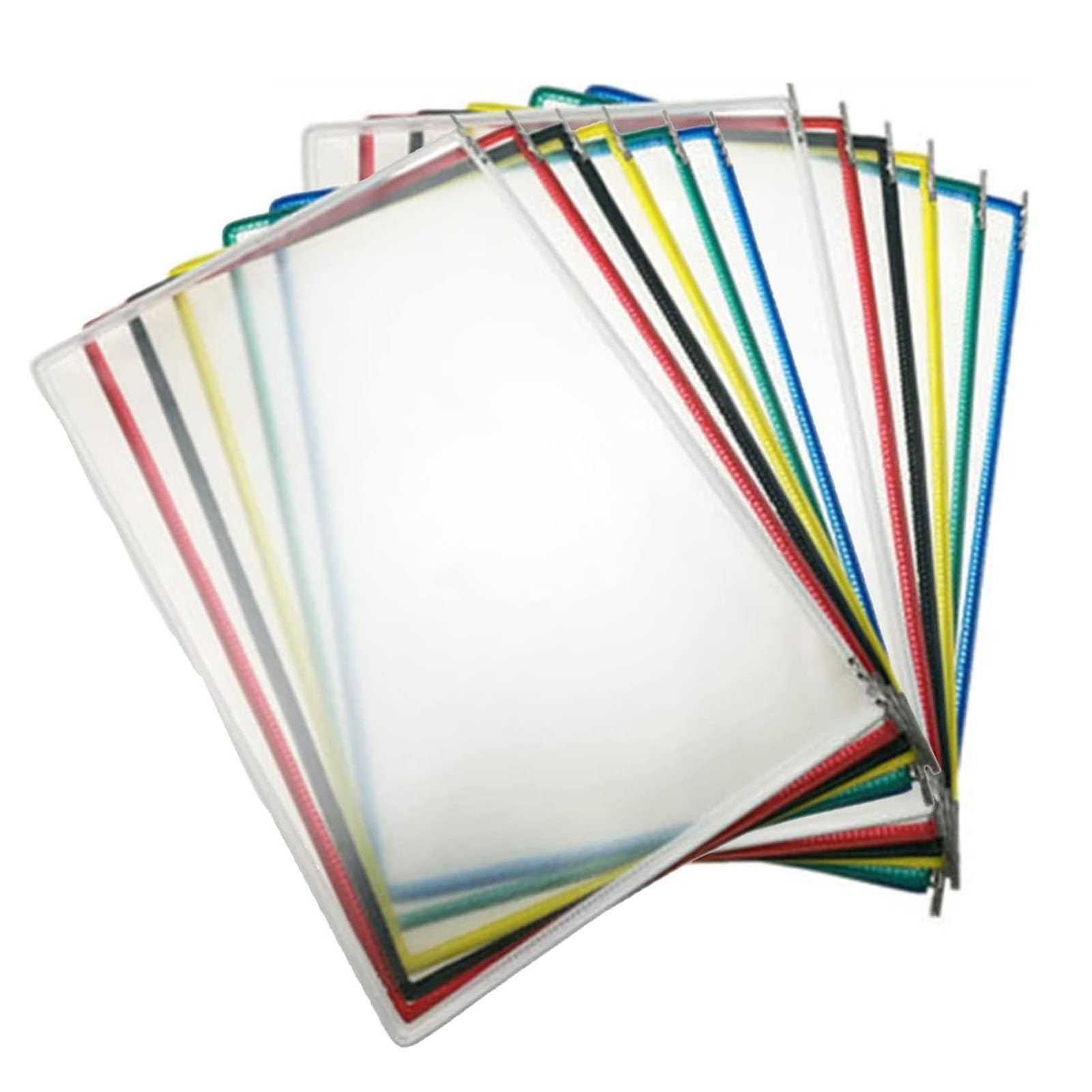 Documentación de Pared Invertida, con Expositor abatible de Metal y PVC, 10 Bolsillos for Documentos A4, archivador y Organizador for Oficina y hogar