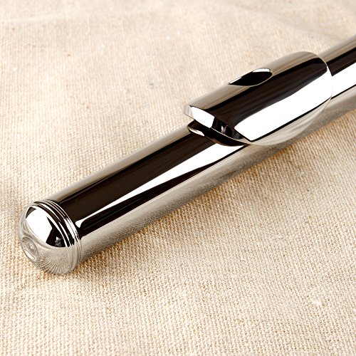 Concert Flute 17 Holes C Key Flute Nickel Plated Woodwind Instrument Silver Color Musical Instrument Flute