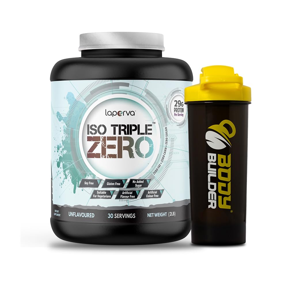 Laperva Isolated Whey Protein Powder Zero Fat, Carbs & Sugar (2 Lbs, Unflavored) Unflavored 2 Lbs