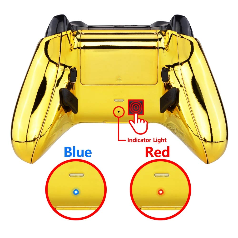 eXtremeRate Lofty Programable Remap&Gatillo de Parada Kit para Xbox (Actualización Board,Carcasa Trasera,Agarre,Botones Posterior,Trigger Lock para Xbox One S X Control-Modelo 1708)-Dorado Cromo
