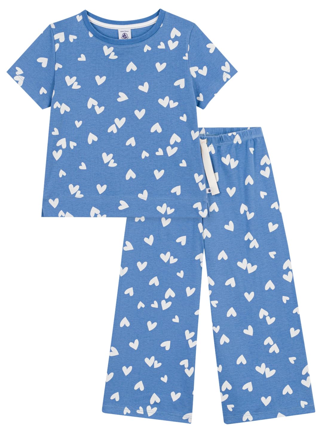 Petit Bateau Pyjama Enfant en Coton Jambes Larges À Coeurs Apparel Mixte bébé (Lot de 1)