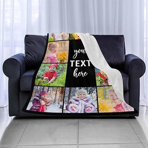 Miniatura 2 de Manta personalizada con texto fotográfico, manta personalizada para regalo, collage de 1 a 10 fotos, manta personalizada para hermana, amiga, madre,