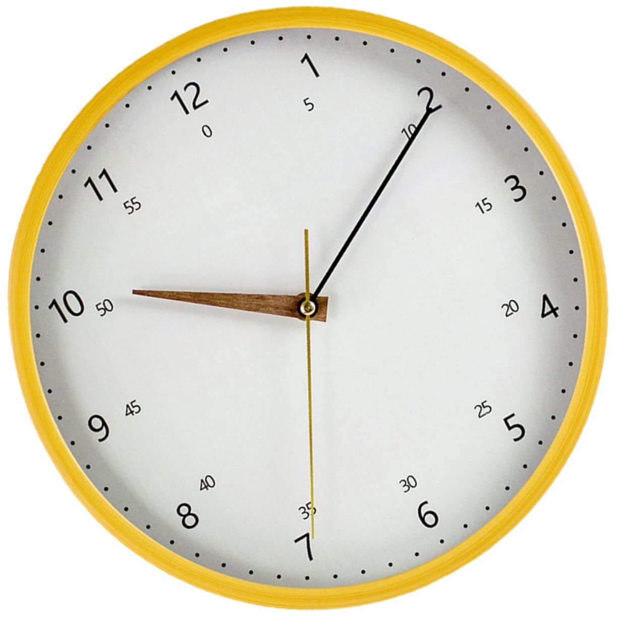 IMIKEYA Horloge Murale Silencieuse Ronde en Verre et Bois, 1pc