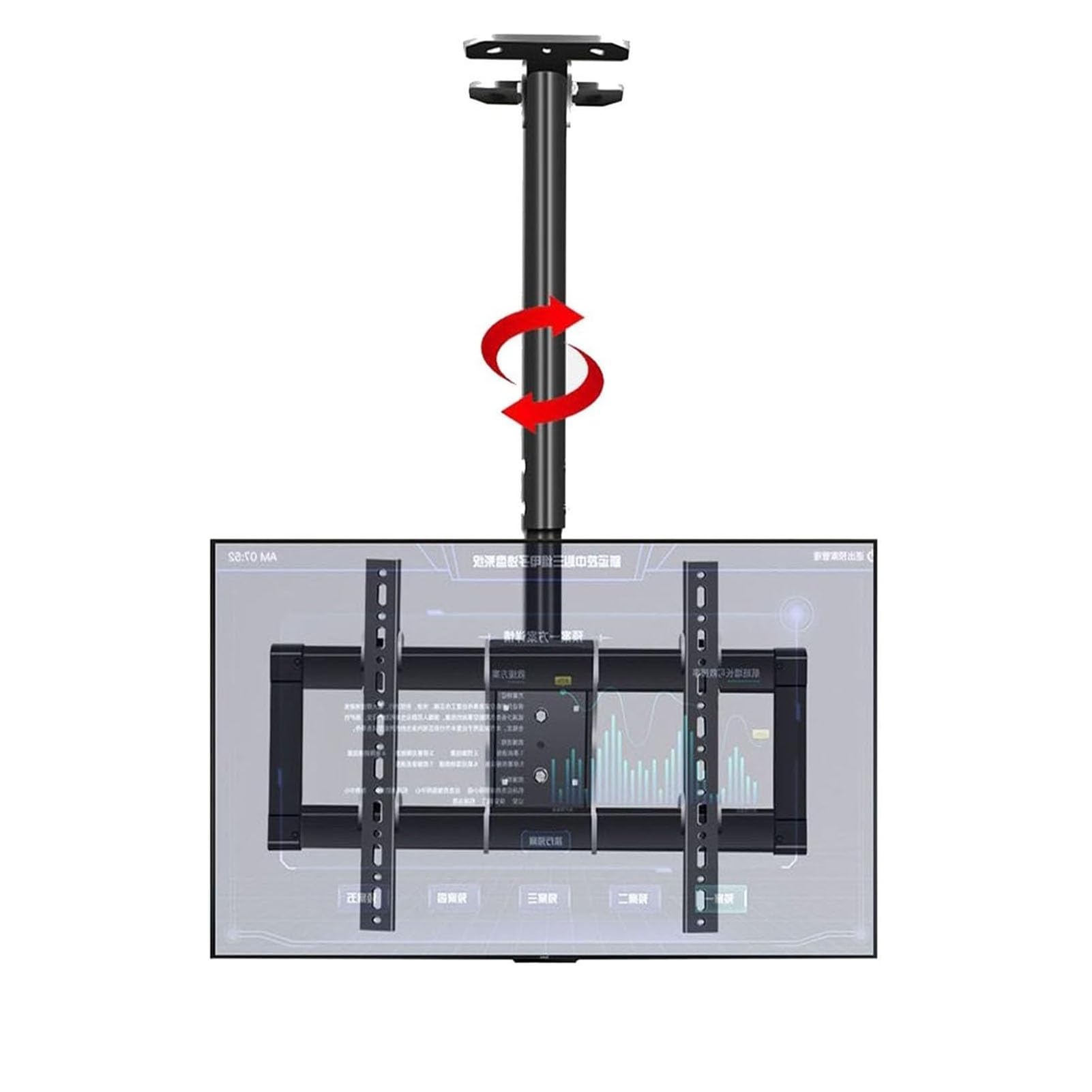 Supporto TV da soffitto con Rotazione a 360° - Staffa TV a Parete inclinabile e Regolabile in Altezza, Adatta a TV LCD da 37-85 Pollici, Fissaggio con Viti di espan,