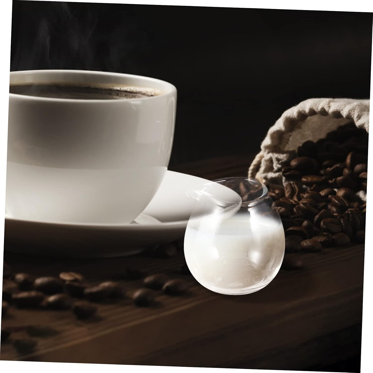 2 Pack Mini Glass Creamer Pitchers 20ml Simple Decorative