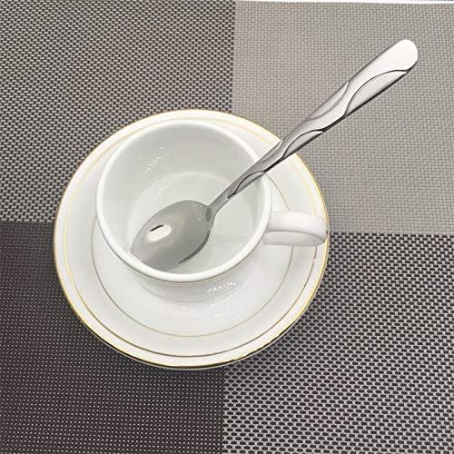 Tablespoons 6pcs Tea Spoon Stainless Steel Ice Cream Dessert Mixing Honey Spoon Teaspoon Mini Coffee Scoop Christmas Cutlery Serving Spoon (Color : 8pcs)