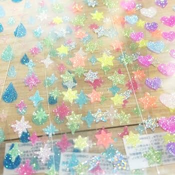 Amazon | キラキラ グリッターシール 6点セット 80618-23/プチ