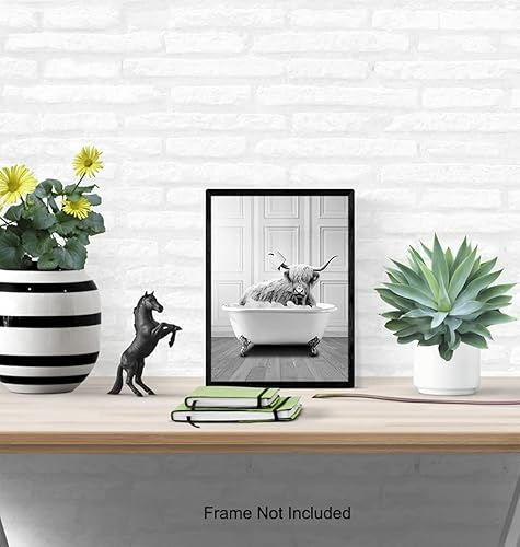 Miniatura 5 de Bathroom Wall Art & Decor - Highland Cow Country Bathroom Decor - Farmhouse Bathroom Pictures - Cute Bathroom Accessories - Funny Restroom Sign -