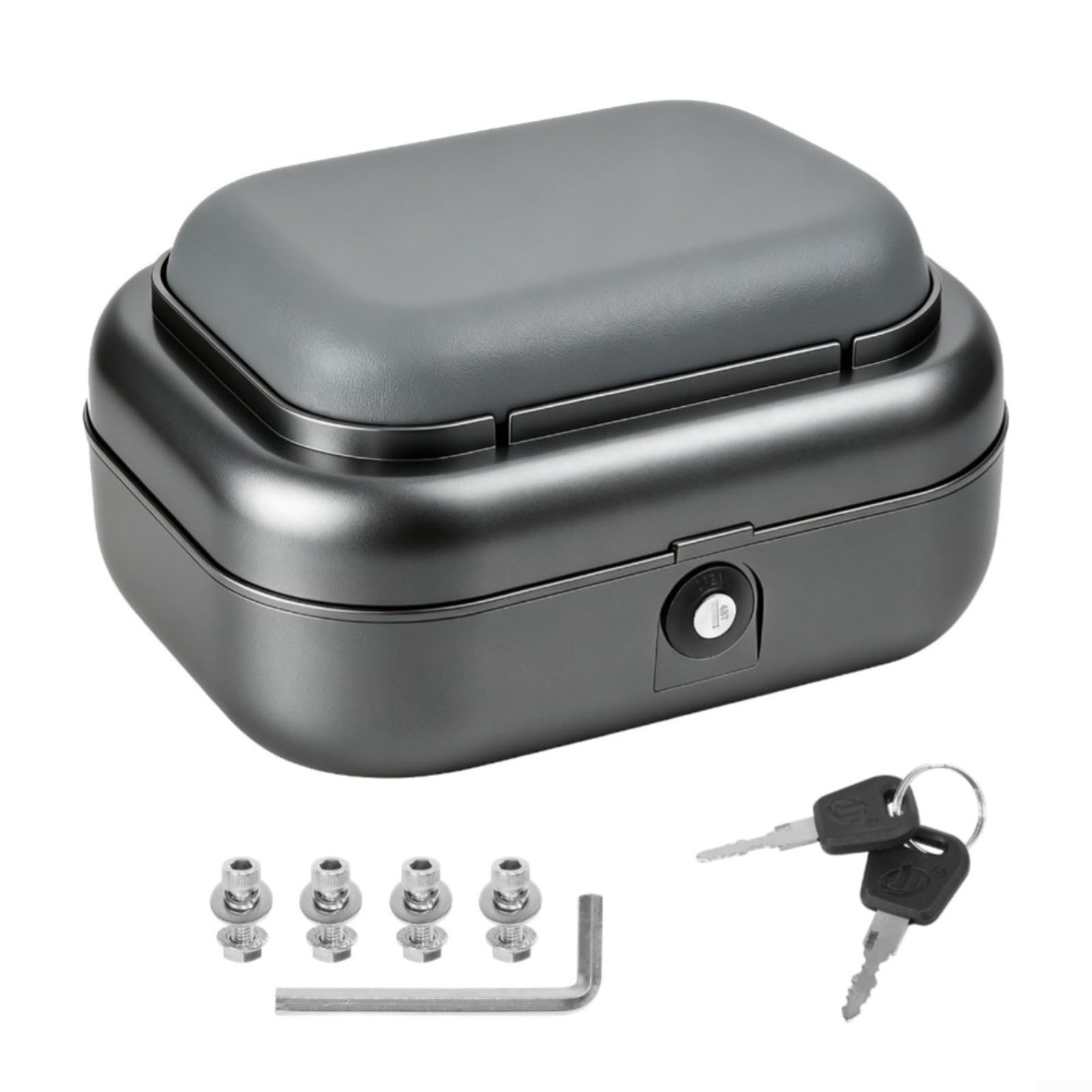 NexRen Boîte de rangement arrière pour trottinette électrique Kukirin M5Pro/C1 Pro, étui de coffre en alliage avec serrure, coussin de siège et kit de montage pour les trajets quotidiens (gris foncé)