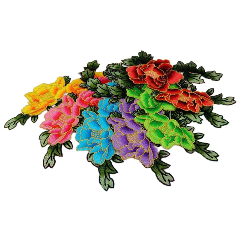 Kleiderapplikationen, Gestickte Blumen-Stoffflicken, gestickte Applikationen(Rose)