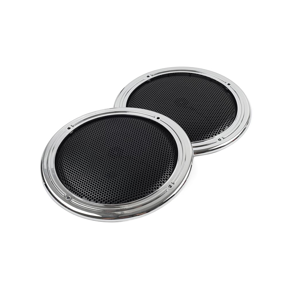 CNxinn10 Motorbike Rear Pod Grill Speaker Mesh Cover Tour Pack Pak 2pcs For Electra Tri Glide Ultra FLHTK/L FLHTCLTC, FLHTCU/L, Road Glide ABS Black?Chrome/Black
