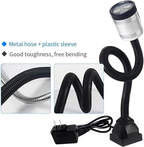 Miniatura 4 de Luz de trabajo flexible, luz de máquina LED, luz de cuello de cisne flexible LED de 900 lúmenes con cuello de cisne flexible de 20 pulgadas, 120