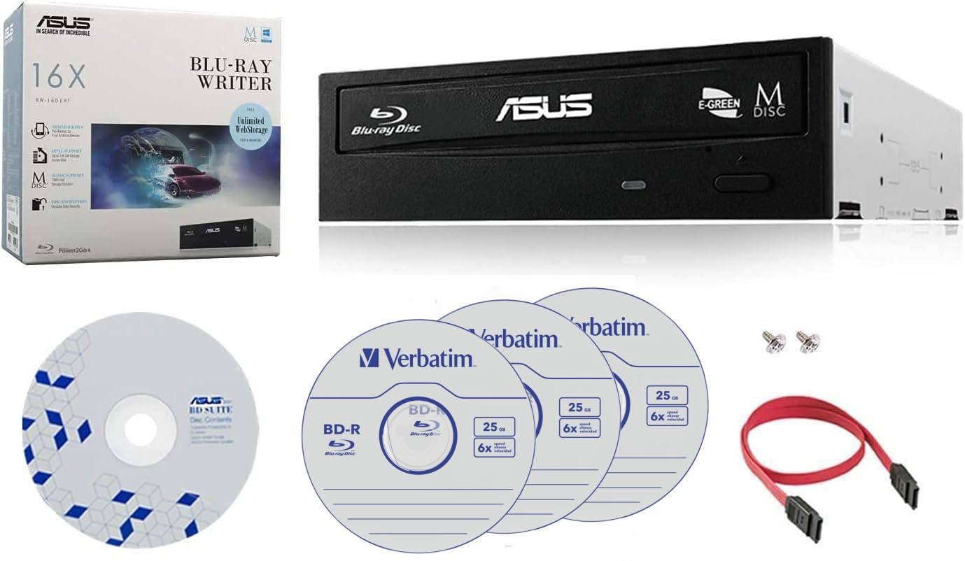 Amazon.com: ASUS 16x BW-16D1HT Internal Blu-ray Burner Drive