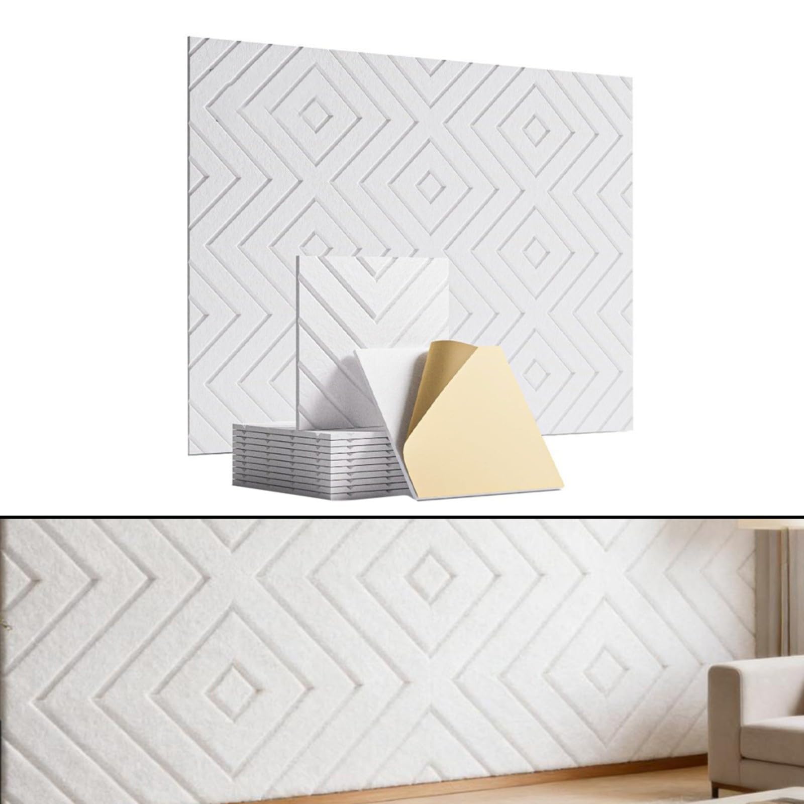 Pannelli fonoassorbenti bianchi, confezione da 20 pezzi, 30 x 30 x 1 cm, ad alta densità, per studio, ufficio, home theater, installazione senza attrezzi (24)