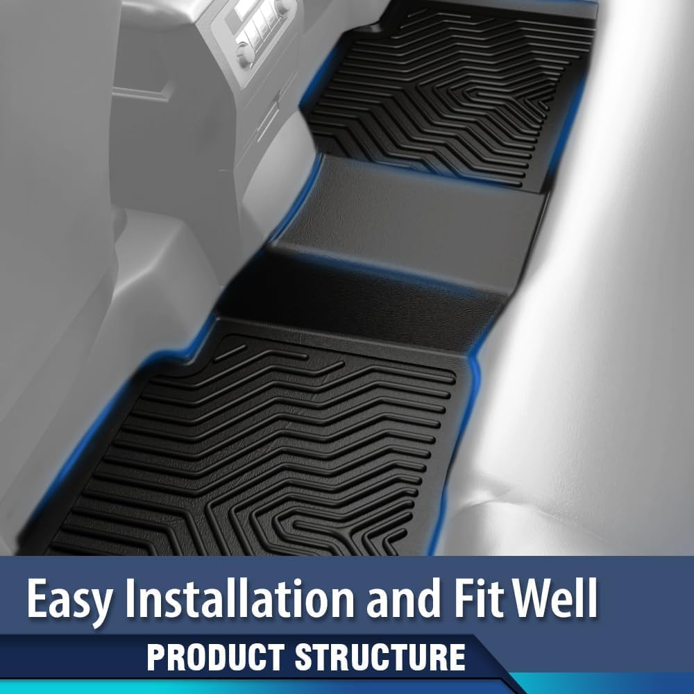 PIT66 TPE Floor Mats Cargo Liners Compatible with Tesla Model Y 2020 2021 2022 2023 2024 2025 (5-Seat) Truck Accessories Cargo Liners All Weather Protection 3Pcs alfombras para carro