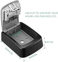 Vista 4 de ORIA Caja de bloqueo de almacenamiento de llaves, Caja de bloqueo de combinación de 4 dígitos, Caja de bloqueo montada en la pared, Código