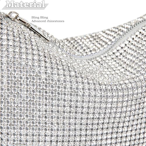 Image of BBTT.ful Rhinestone Evening Handbags Sparkling Crystal Purse Daily Casual Shoulder Bag