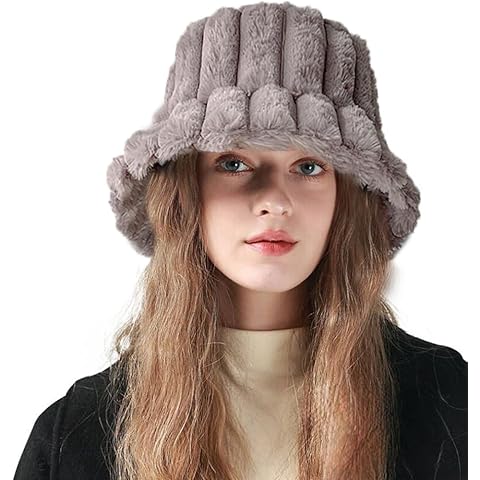 Winter Faux Fur Bucket Hat for Women Cover