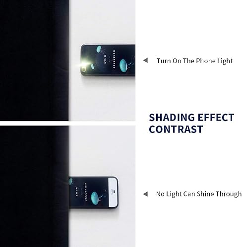 Miniatura 5 de Melodieux Cortinas de terciopelo 100% opacas para dormitorio, sala de estar, súper suaves, cortinas con aislamiento térmico con forro negro, 52 x 84