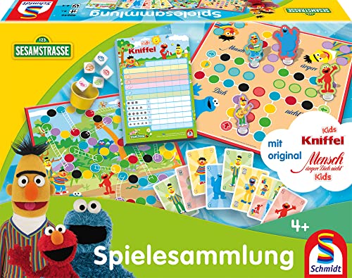 Schmidt Spiele 40646 Kinderspielesammlung im Sesamstraße Design [Exklusiv bei Amazon] Gelb