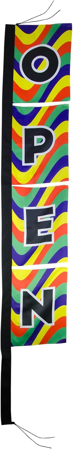 In the Breeze Open Sign 4-Section Banner Flag