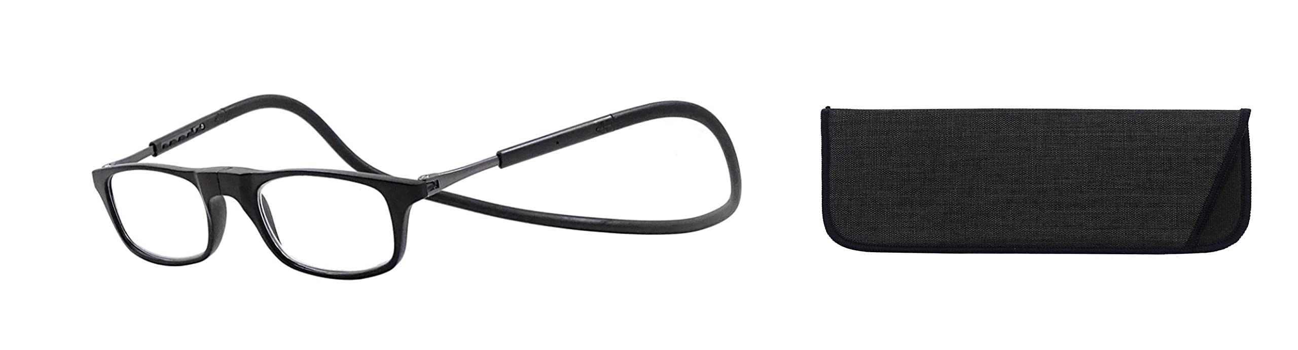 Swl Unisex Black +3.50 Reading Glasses With Rubber Cord With Glasses Case Cover