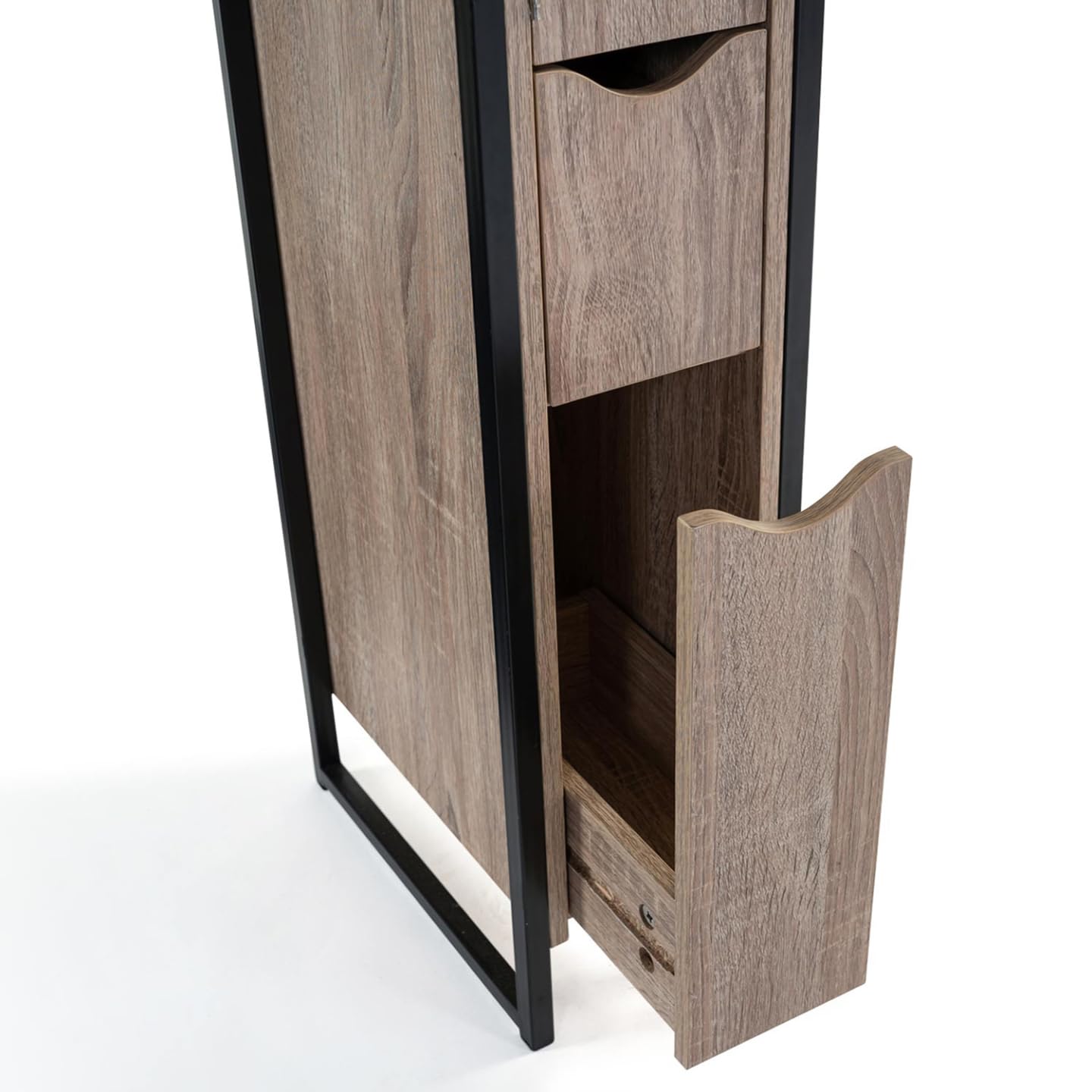 IDMarket - 3-türiges WC-Möbel Detroit Industriedesign mit Regalen