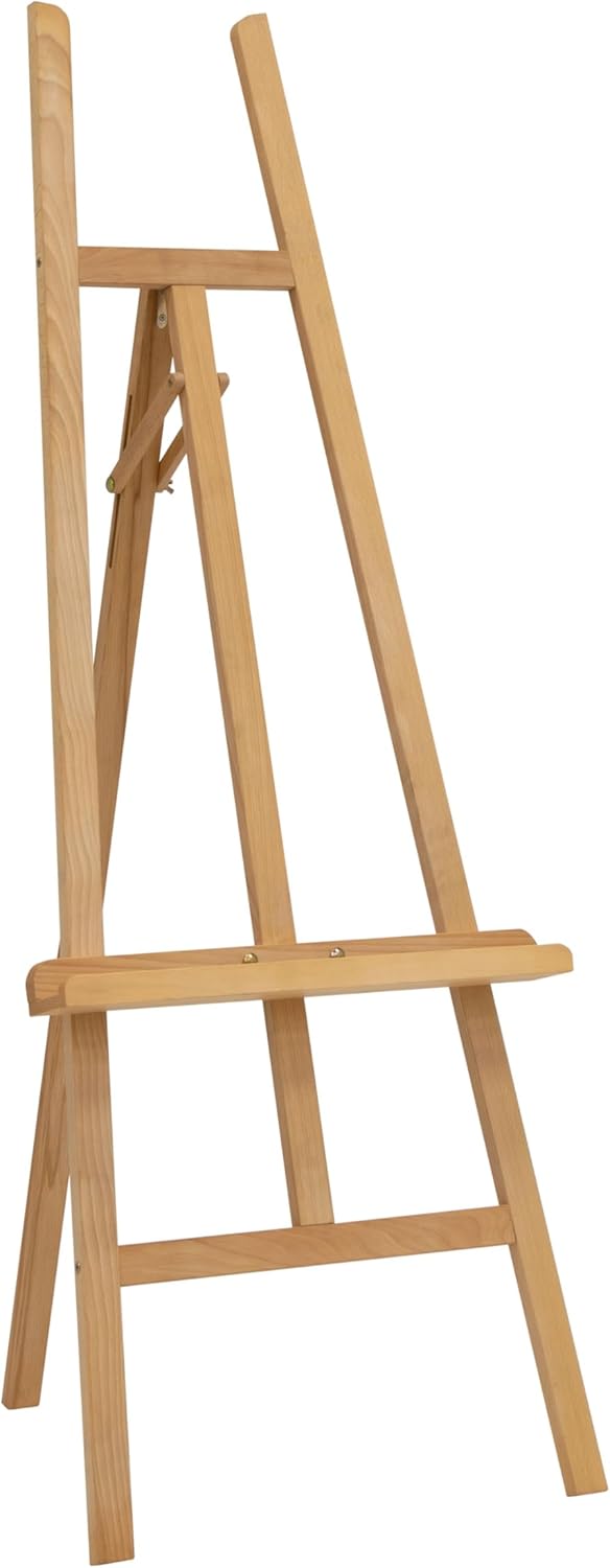 Studio Designs Museum Display Easel – Heavy-Duty Steel Stand for Painting, Sketching, Photography, Gallery & Event Signage, Posters, Home Décor – Adjustable, Foldable, 68″ Height, Black