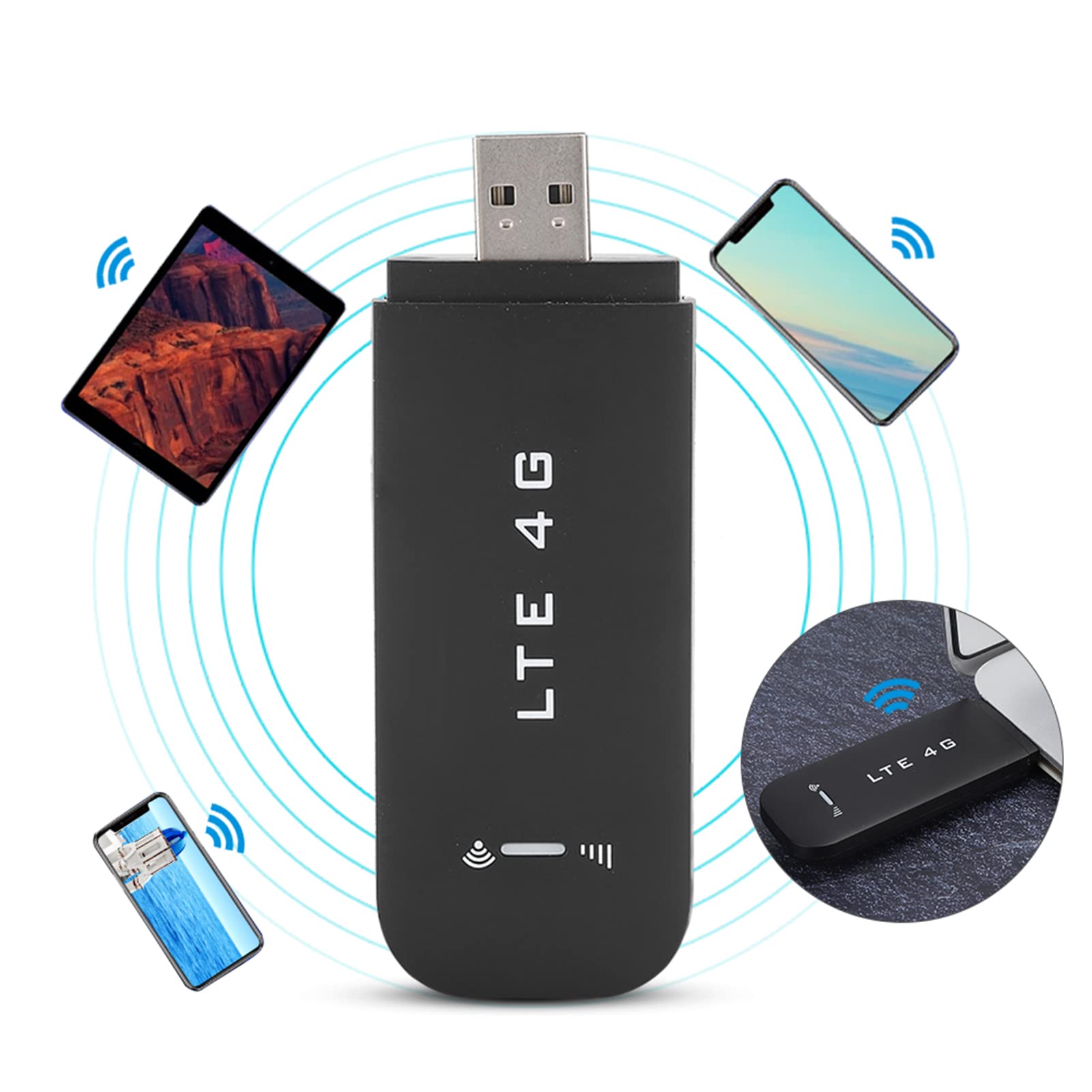 Scheda di Rete Wireless 4G Supporto Nero Scheda di Memoria da 32 GB 100 Mbps USB Ad Alta Velocità 2.0, Connessione Wireless Fino a 100 Mbps Supporto Accesso Wireless Wi-Fi