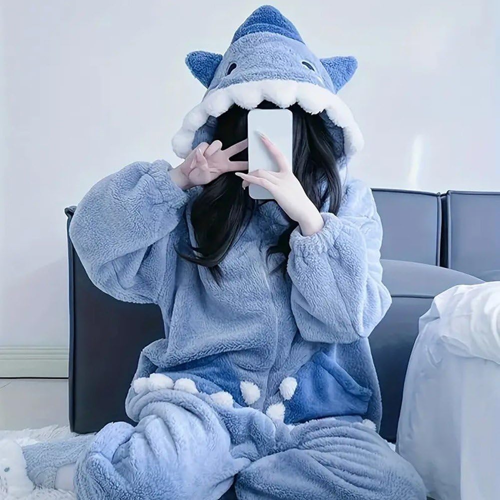 Śliczna piżama rekina kombinezon rekin zwierzę piżama cosplay zwierzę piżama kreskówka odzież domowa na Halloween, do domu, na imprezę z maską, imprezy
