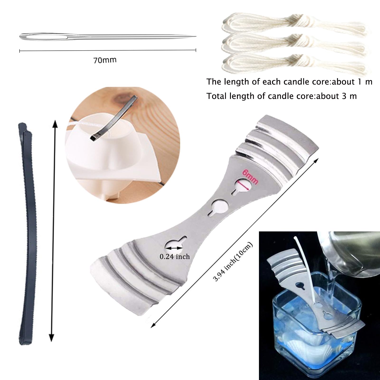 Nimozekd 2PCS Lotus Sphere Candle Molds with Mold Punch Needle Large-Eye Wicking Needle for Candle Making Lotus Flower Ball Mold for Decoration Scented Candle DIY Clay Craft Soap Flower Specimen