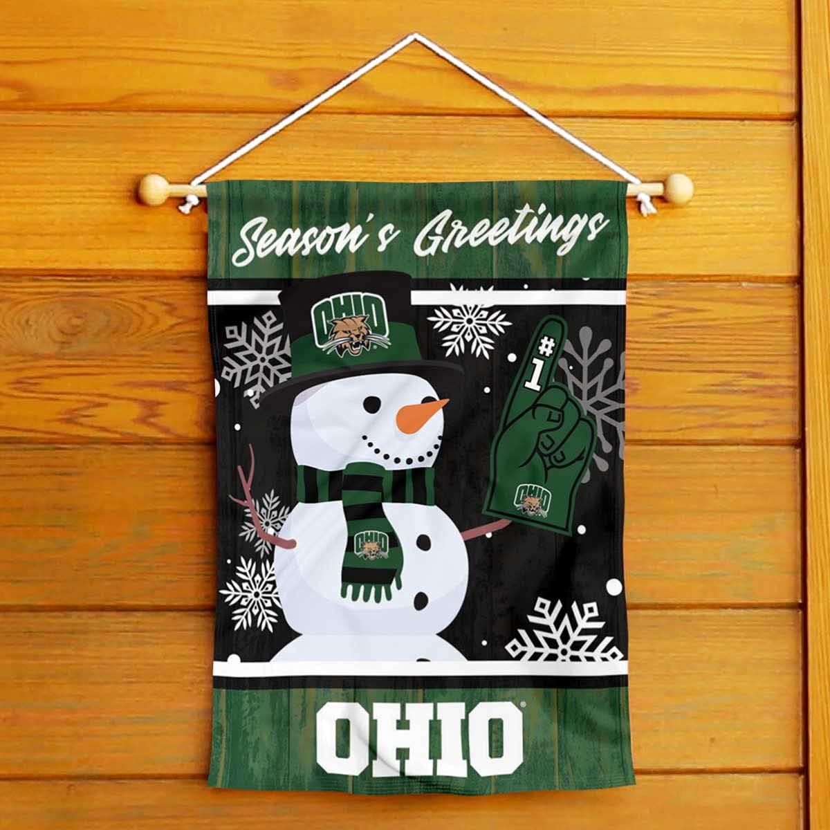 Ohio Bobcats Holiday Winter Snow Garden Banner Flag - Image 4