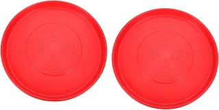 YARNOW 2 Pcs Pelvic Floor Support Food Containers Plastic Container Plastic Food Containers Round Feeder Tray Food Container Tray Poultry Feeder Poultry Red Water Tray Feeding Tools