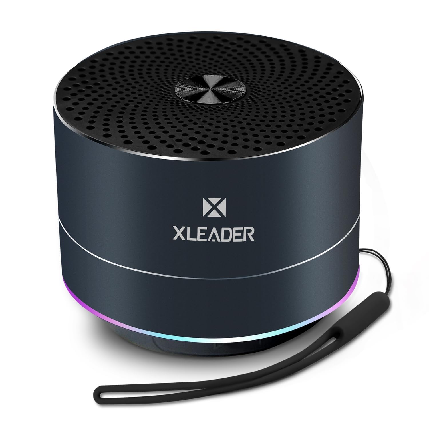 XLeader A6 Small Bluetooth Speaker, IPX7 Waterproof Speaker with Lanyard, Custom Bass Radiator, Built in Mic, Mini Portable Wireless speaker for Phone Laptop Computer Car Home Shower Gifts, Black blue