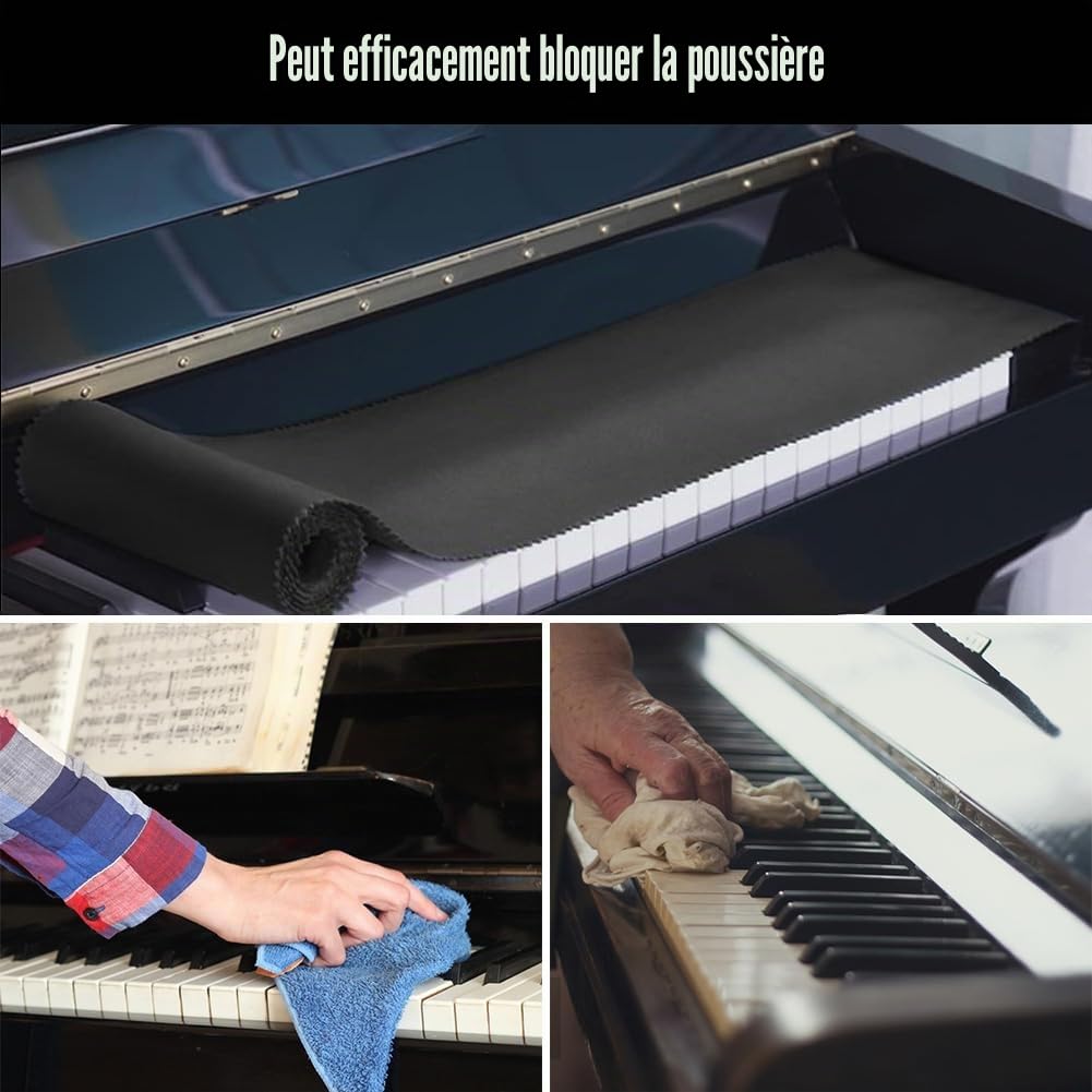 Housse de Clavier de Piano, Chiffon de Protection pour Clavier de Piano, Housse anti-poussière pour clavier électronique 88 touches, piano numérique