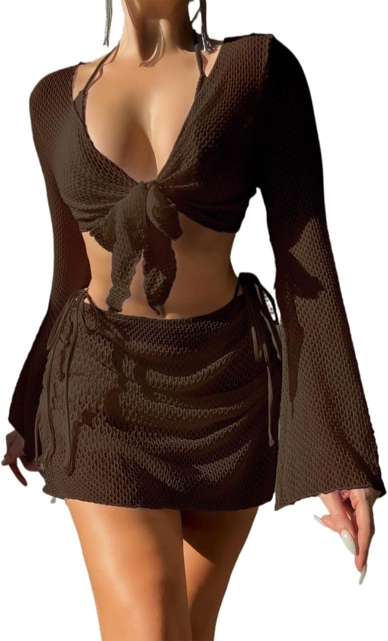 Sexy Solid Women Solid Color Bikini Top and Shorts Set Casual Bikini Set Swimsuit