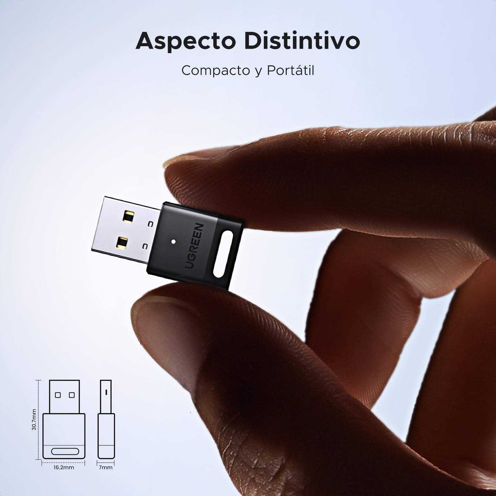 UGREEN USB Bluetooth 5.4 Adaptador para PC Adapter Dongle Solo Sirve para Windows 11/10/8.1 con Mando de PS5 PS4 Teclado Ratón Altavoces Auriculares