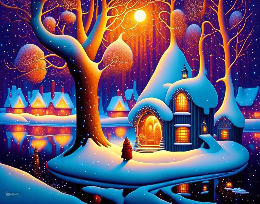 Toile murale Winter Fantasy Meechi habiller un mur vide format 50x70