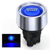 Vista 10 de Nilight Botón de arranque del motor de 12 V CC 50 A SPST encendido apagado interruptor momentáneo rojo botón de arranque del motor estater