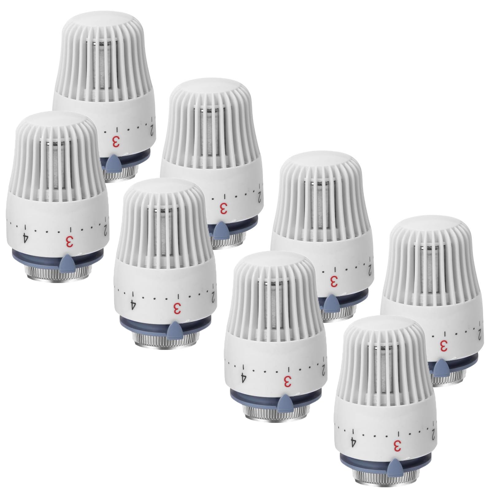 8 pezzi di testine termostatica, testina termostatica per radiatore con filettatura M 30 X 1,5, testina termostatica per valvola radiatore, termostato per riscaldamento, termostato per radiatore