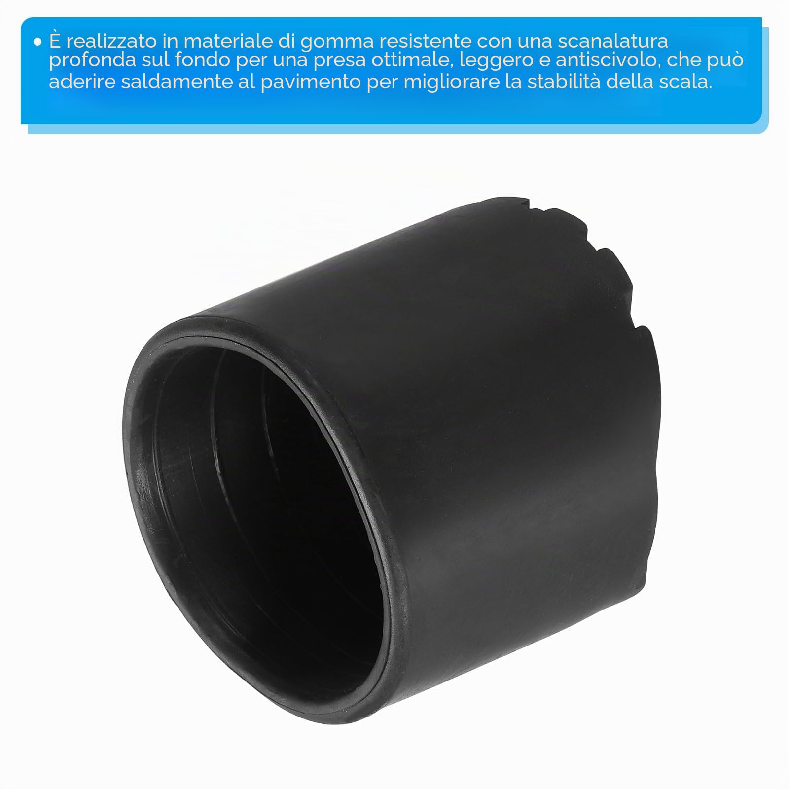 PATIKIL Scaletta Antiscivolo Piedi 2,7"/68mm 2pz Gomma Rotondo Piedino Protettivo Tappetino Cuscino Ricambio per Telescopico Pieghevole Estensibile Protezione Nero