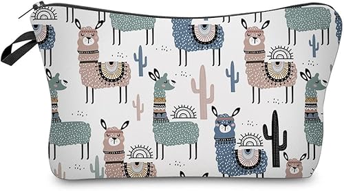 LOOMILOO Bolsa de maquillaje pequeña con estampado de margaritas, bolsa de cosméticos para mujer, bolsa organizadora para un regalo, Alpaca 51444