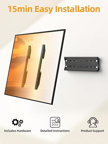 Miniatura 3 de Soporte de pared fijo para TV de perfil bajo de 43, 50, 55 pulgadas, para televisores LEDLCD y planoscurvos de 24 a 65 pulgadas, soporte universal