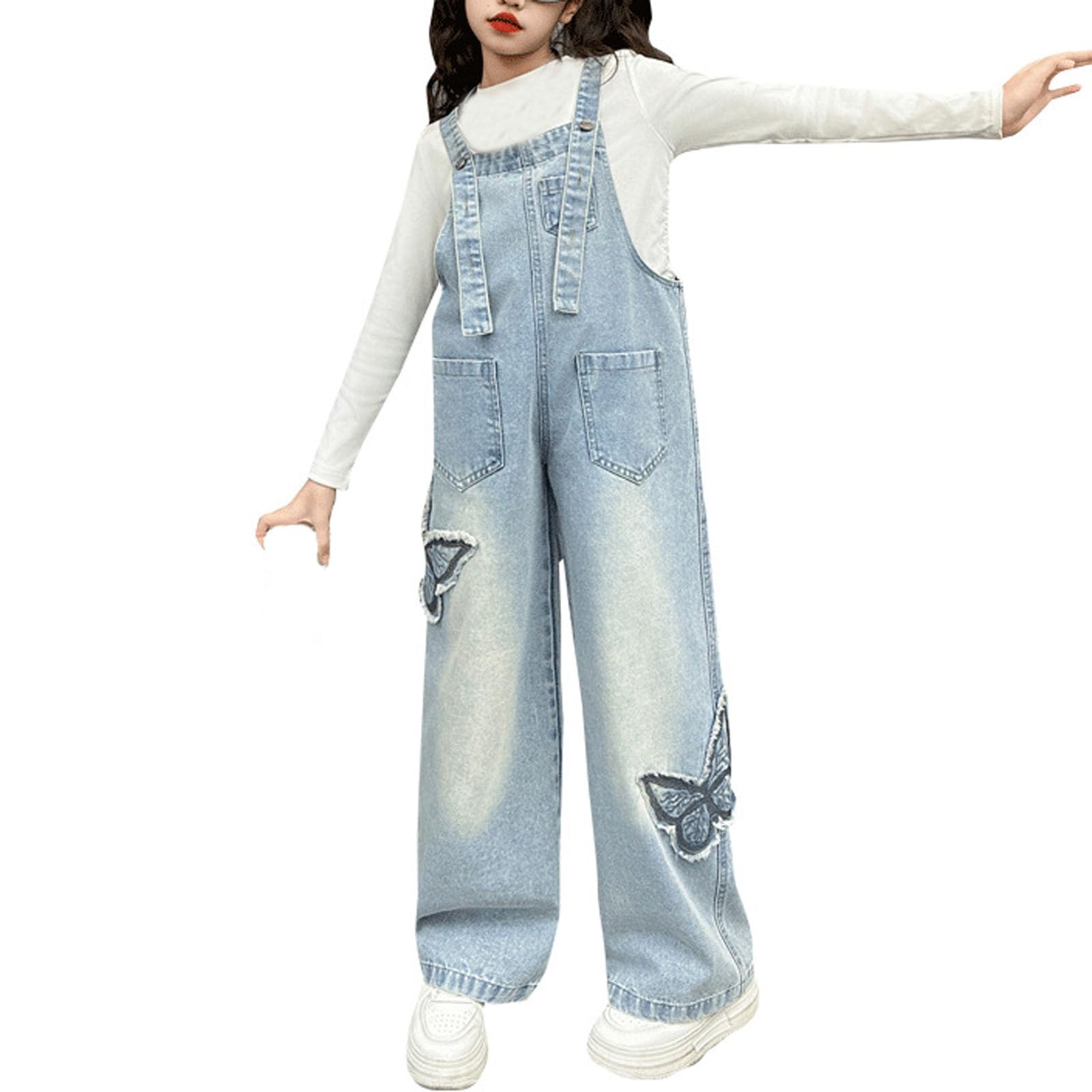 Yimutian Kinder Mädchen Latzhose Jeans Kurz Denim  Produktbild-Vorschau 9