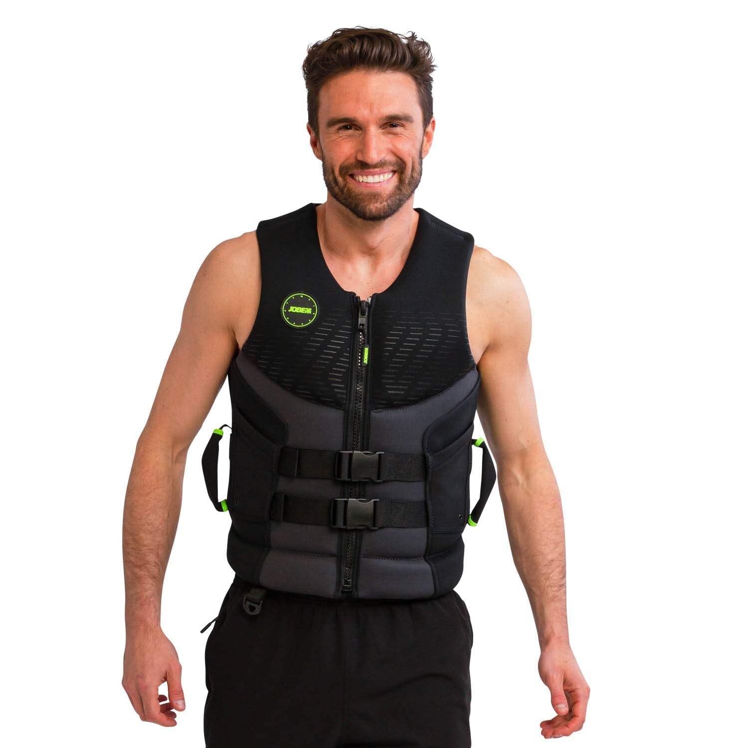 Jobe Premium Neopren Herren Schwimmweste Schwarz, Größe XL+, mit Reißverschluss und Schnallen